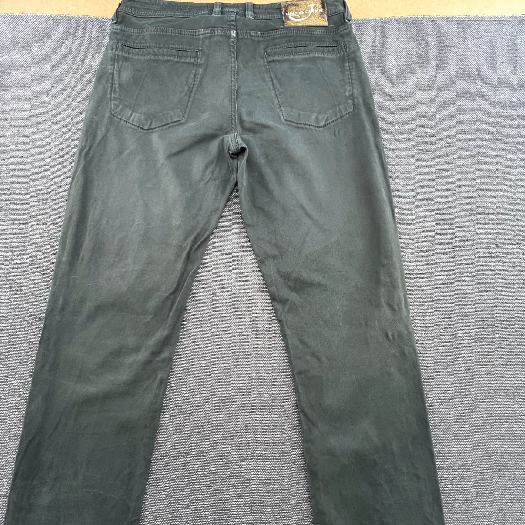 Jacob Cohen Jacob Cohen PW606 Mens Jeans W35 L29.5 Green Denim Straight Mid Rise Comfort Jeans Size US 35 - 3 Thumbnail