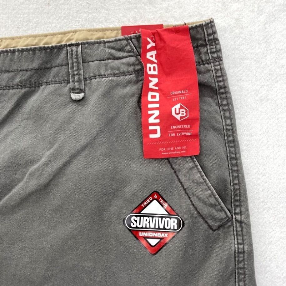Vintage UNIONBAY Cargo Shorts Mens Big & Tall 54 Gray High Rise Survivor Size US 38 / EU 54 - 3 Thumbnail