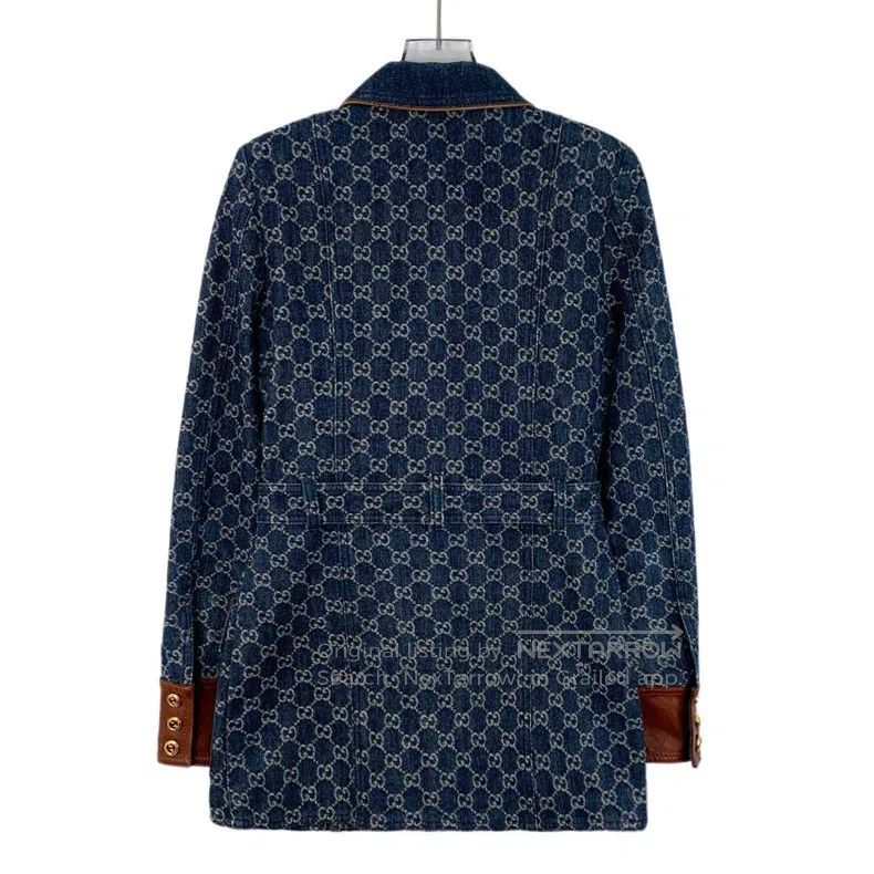 Gucci Gucci Dark blue logo jacquad full print cotton lapel singl Size XS / US 0-2 / IT 36-38 - 2 Thumbnail