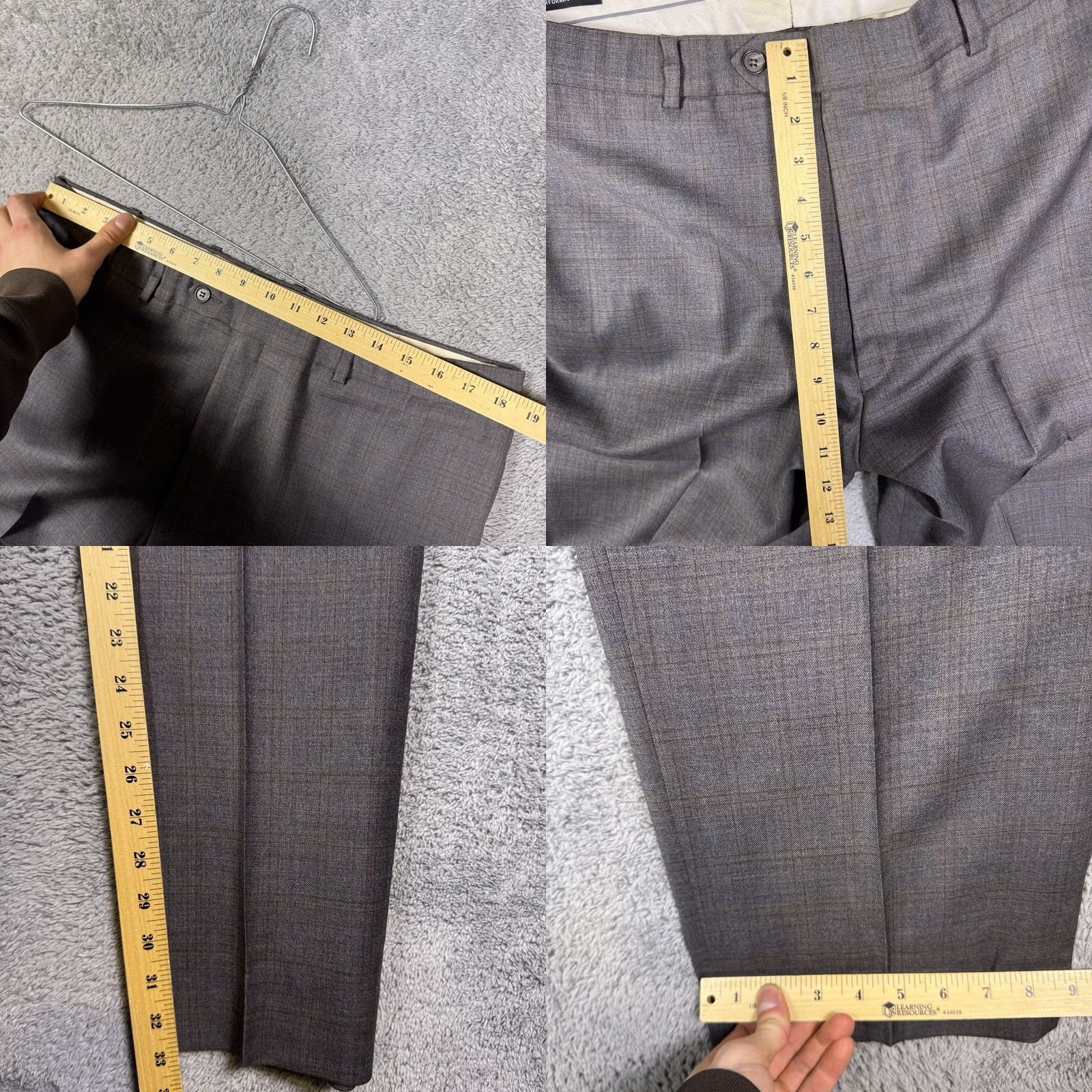 Vintage VINTAGE S. Cohen Suit Mens 48L 36x33 Blazer Slacks 2 Piece Wool Windowpane Gray 80s 90s City Classic Designer Retro Business Formal Mens Size 48R - 11 Thumbnail