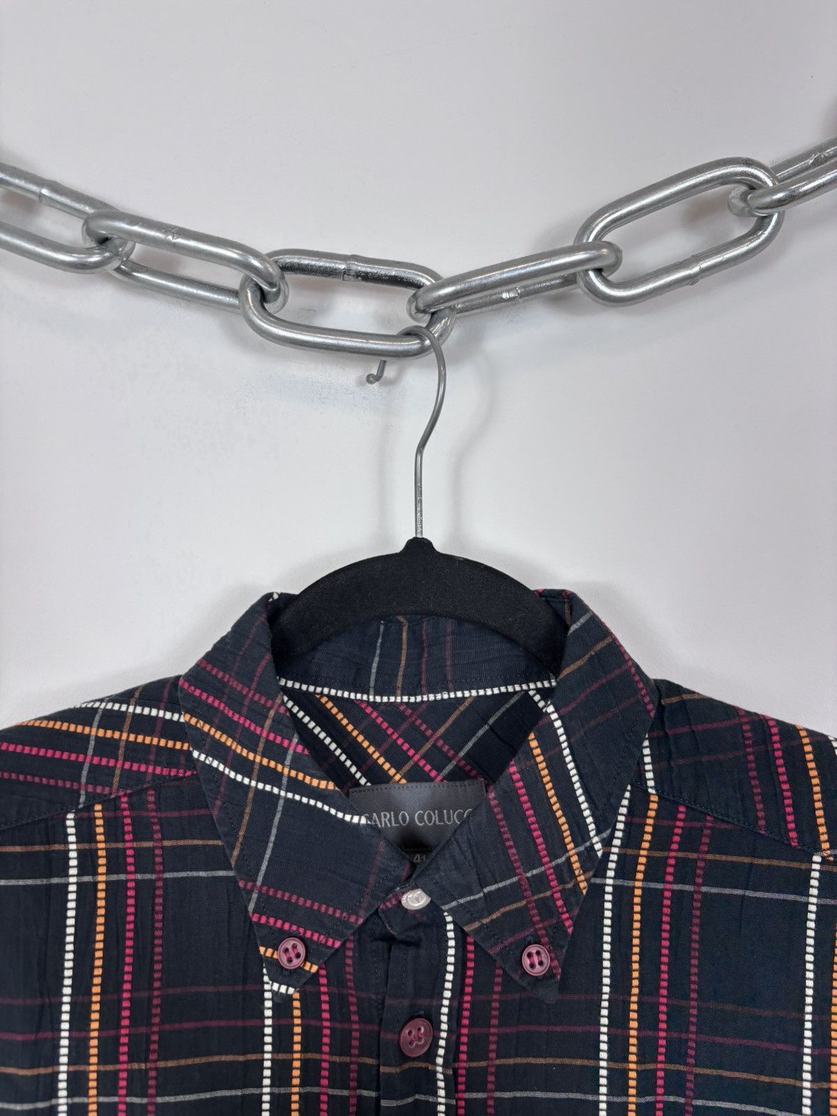 Carlo Colucci Carlo Colucci Men’s Checkered Casual Short Sleeve Shirt Size US L / EU 52-54 / 3 - 4 Thumbnail