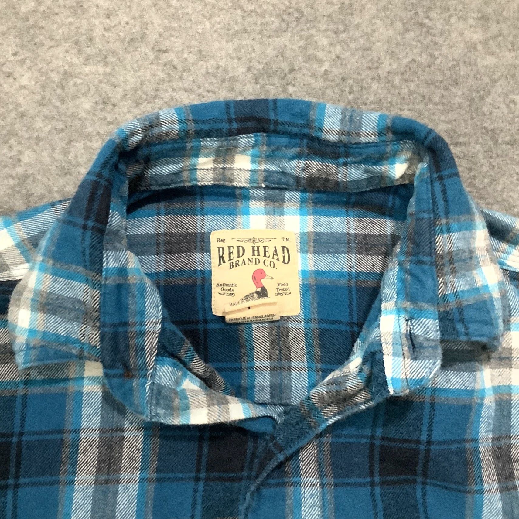 Vintage Red Head Brand Co. Flannel Shirt Mens Small Blue Plaid Button-Up Front Pockets Shirt Size US S / EU 44-46 / 1 - 4 Thumbnail