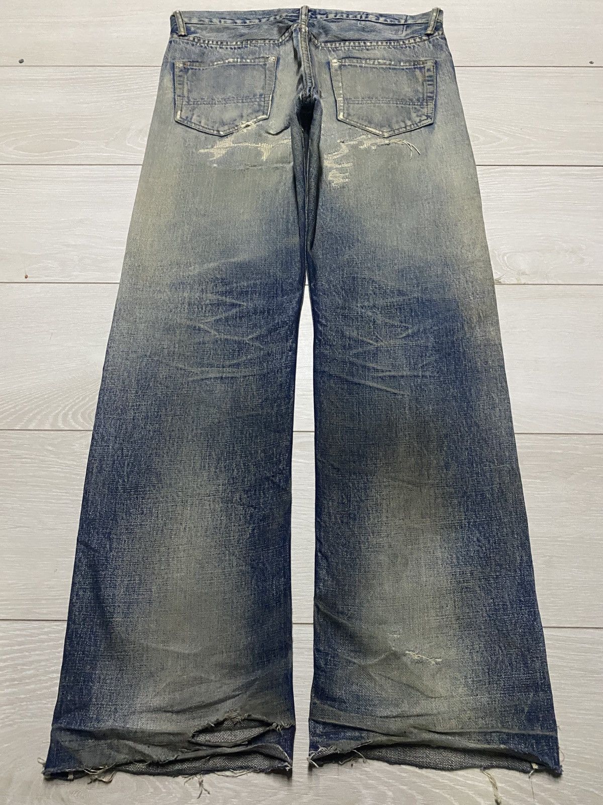 FDMTL Classic Straight Denim Crazy Mud Wash Jeans Size US 33 - 2 Thumbnail