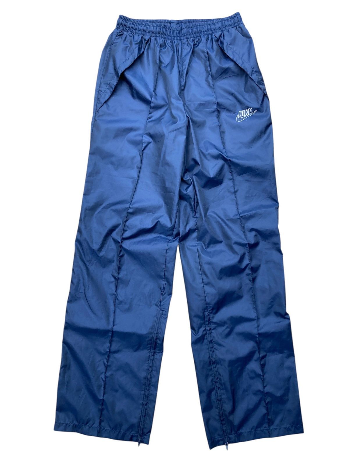 Nike × Vintage Vintage 90s Nike Nylon Dark Blue Track Pants Size US 32 / EU 48 - 1 Thumbnail