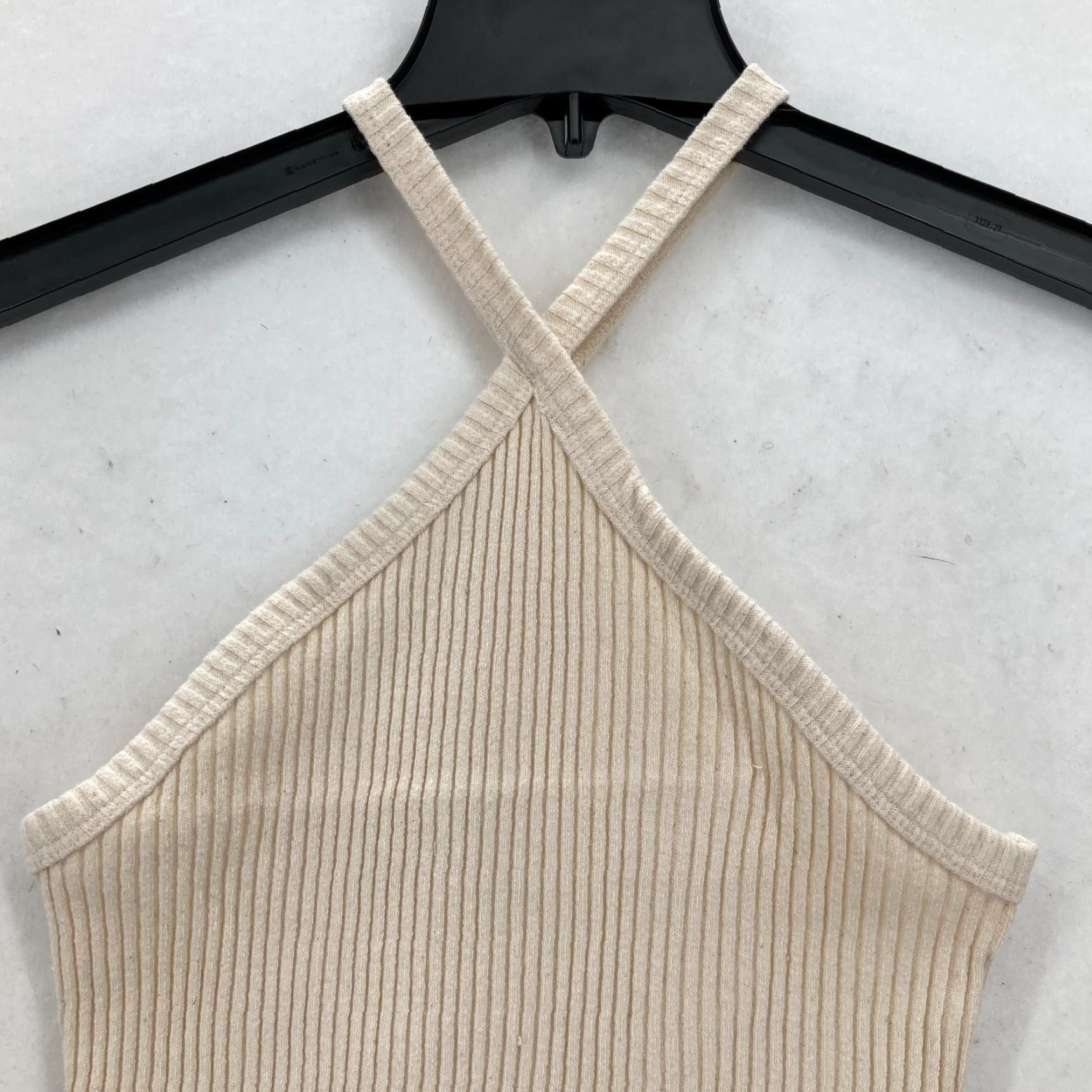 Anthropologie T.La Anthropologie Women’s XS Ivory Ribbed Halter Neck Tank Top NWT Y2K XS Tank Women’s Clothing Size XS / US 0-2 / IT 36-38 - 2 Thumbnail