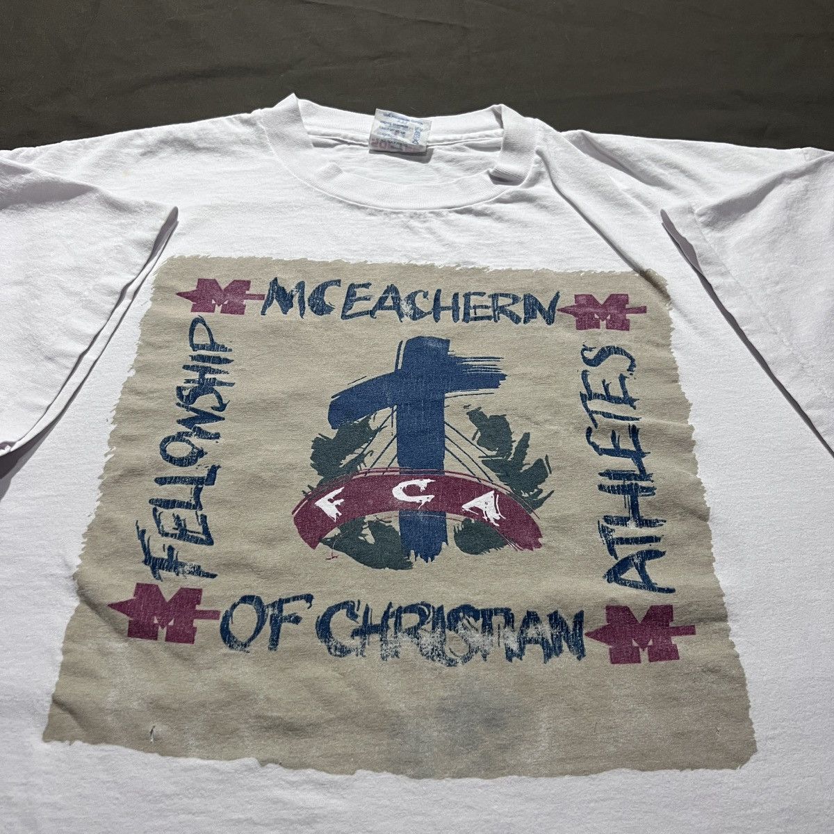 Vintage 90s FCA Bible Study Jesus God Holy Promo Tee 2XL
