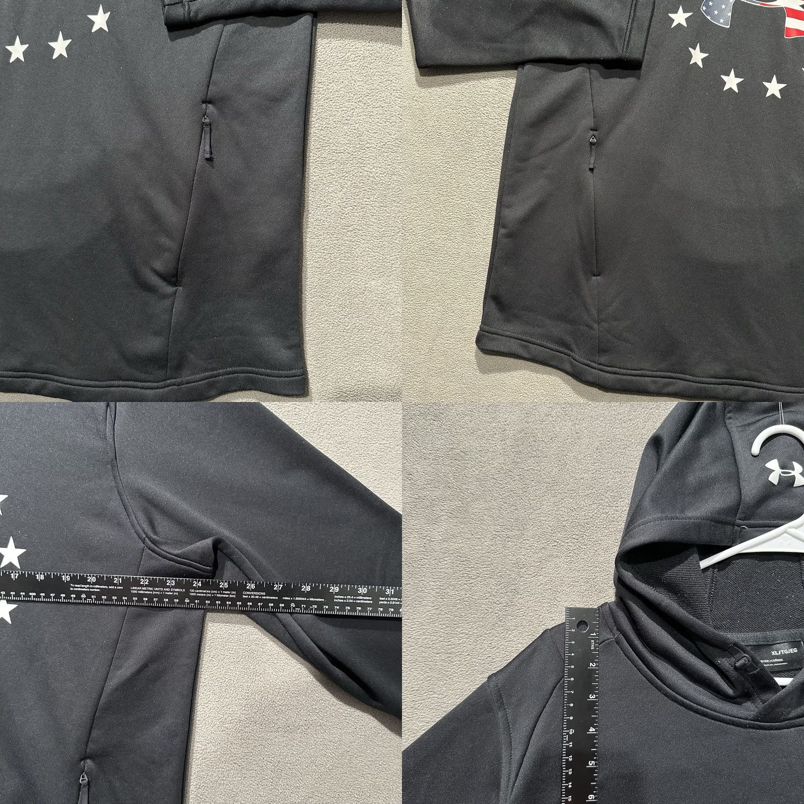 Under Armour Under Armour Hoodie Mens XL Black Freedom Tech Terry Pullover USA Military Flag Size US XL / EU 56 / 4 - 8 Thumbnail