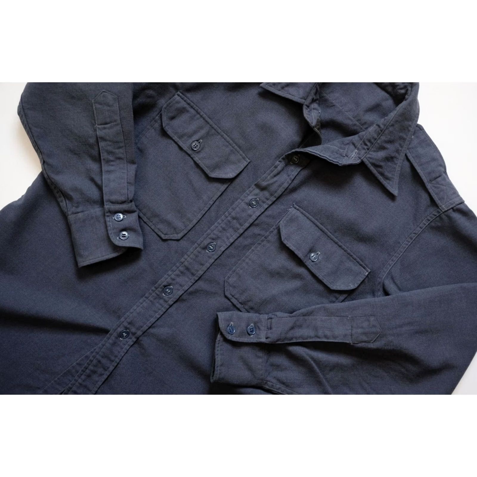 Etro VINTAGE MILITARY SHIRT CASUAL BUTTON DOWN AIR FORCE NAVY BLUE SZ LG Size US L / EU 52-54 / 3 - 4 Thumbnail