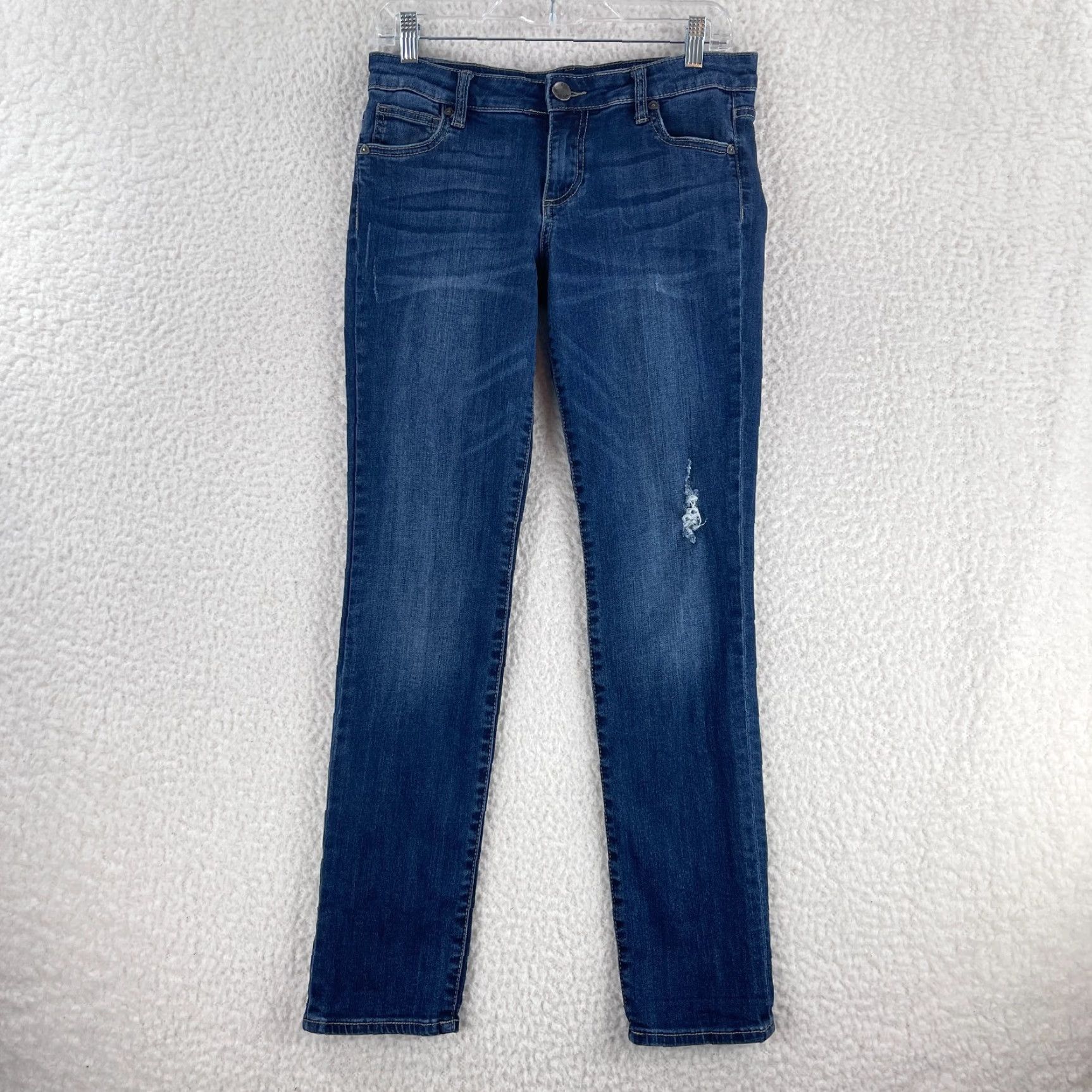 Vintage KUT from the Kloth Blue Denim Skinny Jeans Womens Size 2 Casual Low-Rise 5-Pocket Stretch Regular Inseam 28" Refined/Boho City Style Size 26" / US 2 / IT 38 - 2 Thumbnail