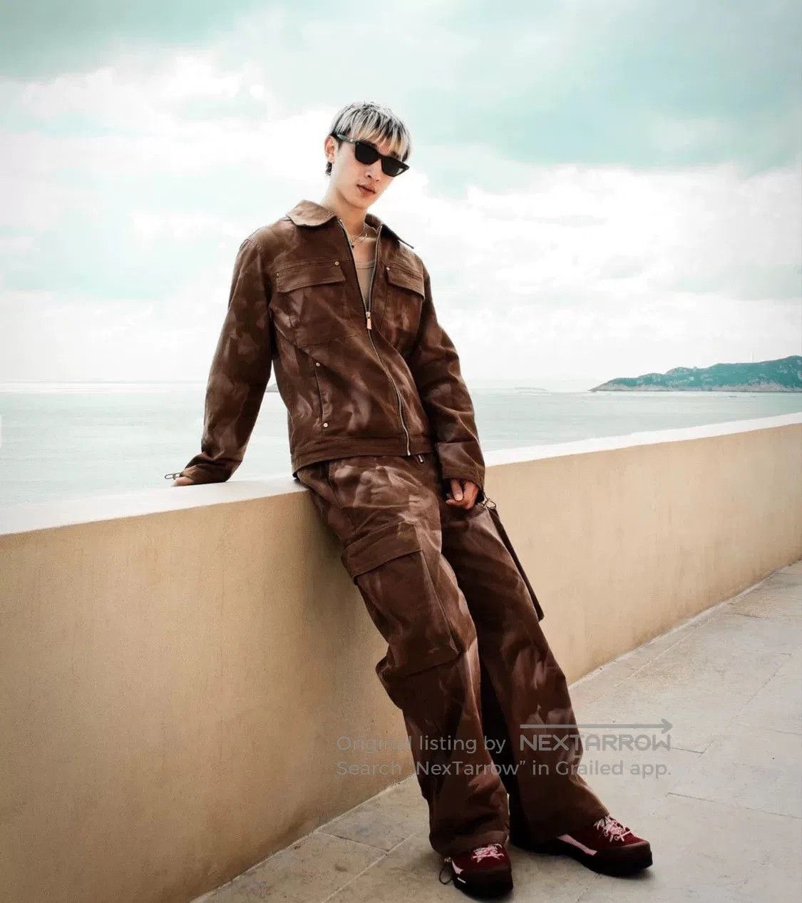 John Galliano GALLIANO LANDOR Water Ripple Cargo Wide-Leg Pants. Size US 26 / EU 42 - 2 Thumbnail