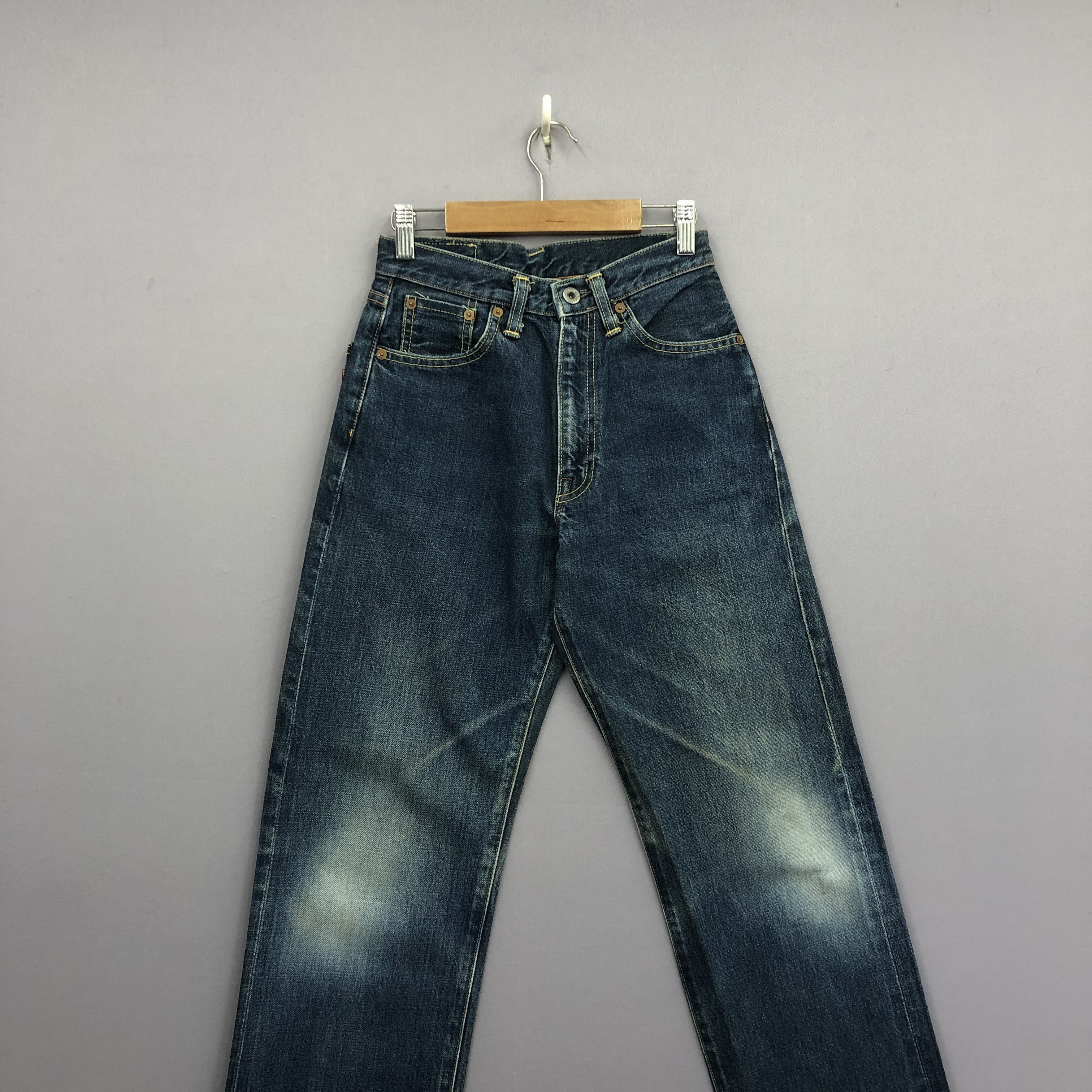Japanese Brand Vintage Bobson Selvedge Faded Stonewash Jeans Redline Denim Size 24" / US 00 / IT 34 - 3 Thumbnail