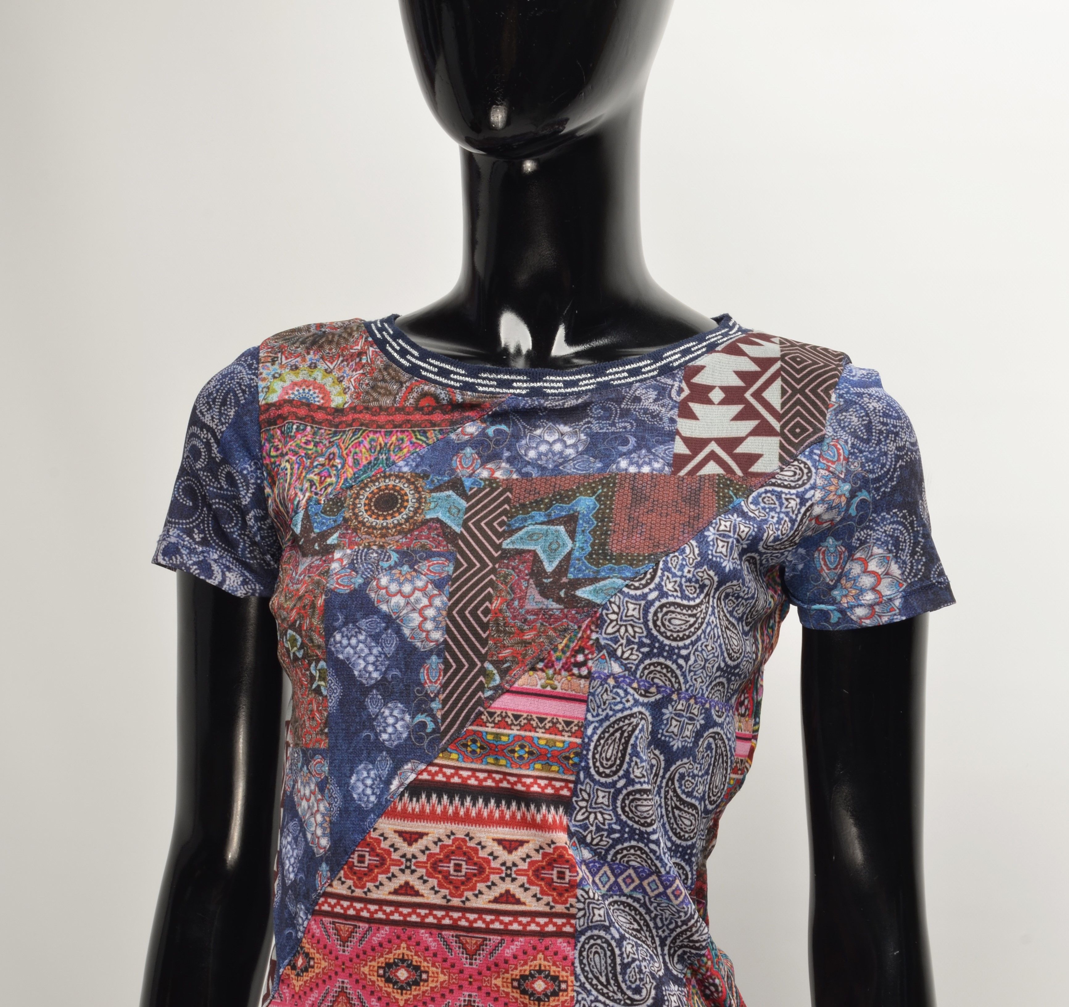Desigual Desigual Multicolor Boho Mesh T-shirt Size XS / US 0-2 / IT 36-38 - 2 Thumbnail