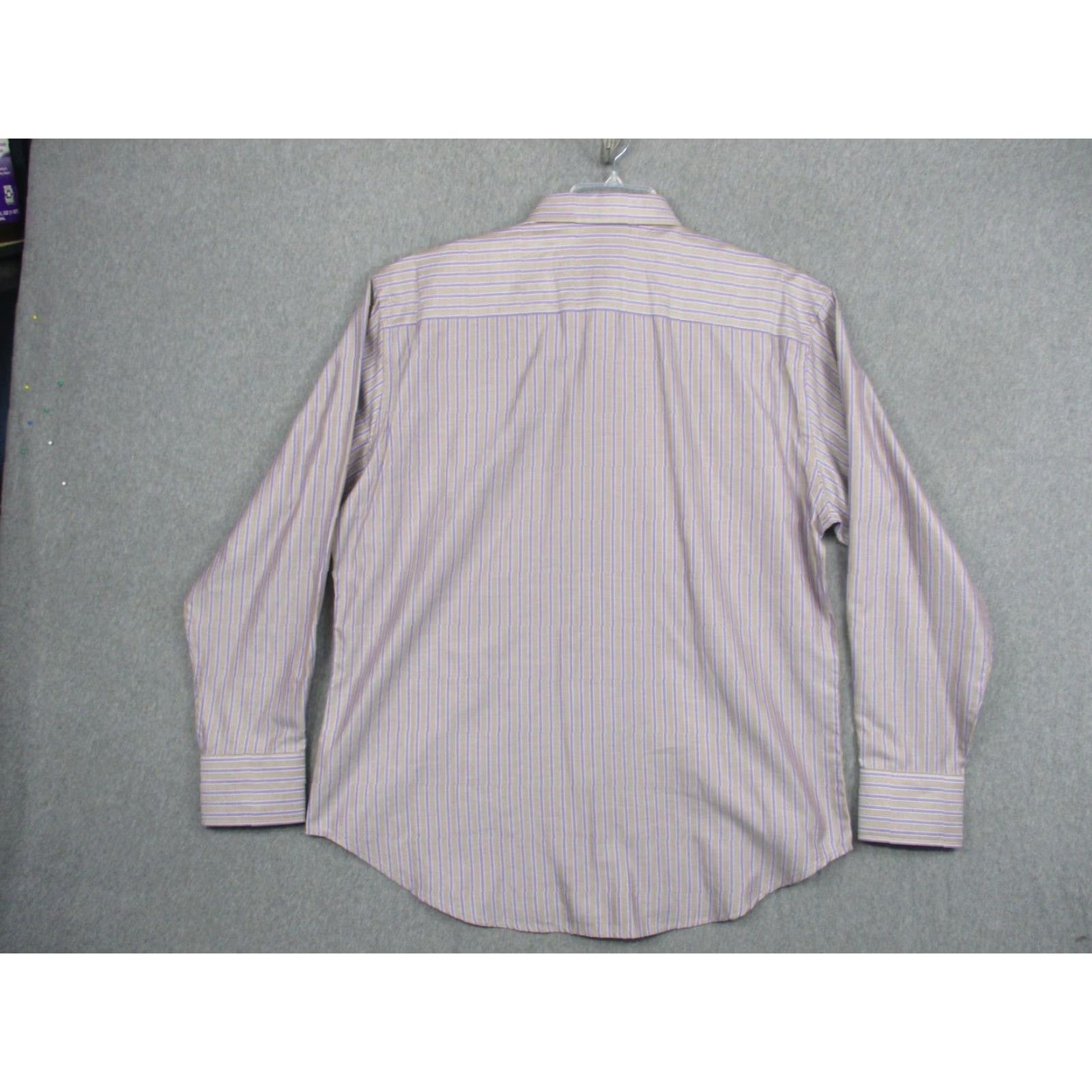 Robert Graham Robert Graham Shirt Mens 2XL Purple Striped Button Down Contrast Floral Cuffs Size US XXL / EU 58 / 5 - 4 Thumbnail
