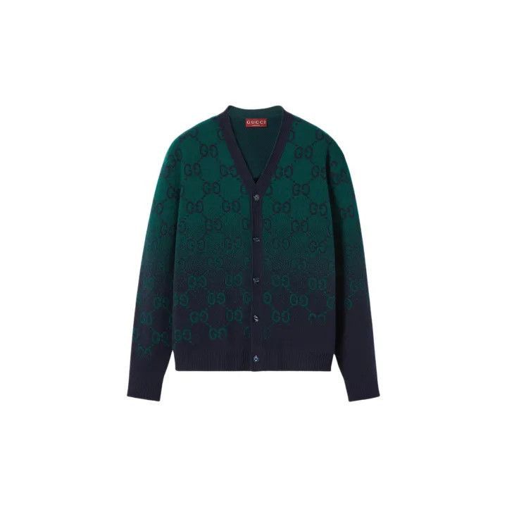 Gucci Gucci Men's V-Neck GG Jacquard Long Sleeve Sweater-2507 Size US L / EU 52-54 / 3 - 2 Thumbnail
