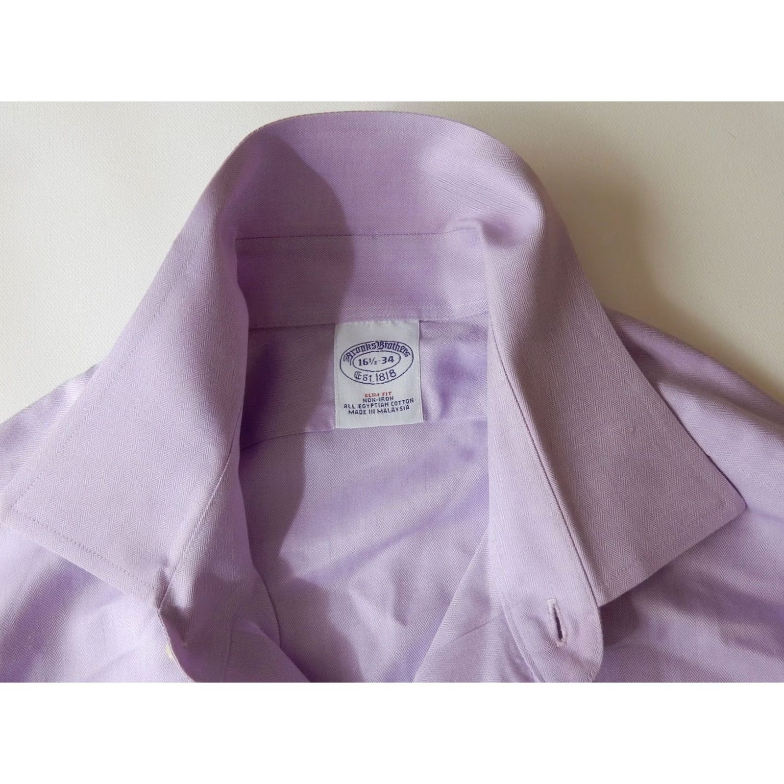 Brooks Brothers Brooks Brothers Dress Shirt Slim Fit 16.5-34 Solid Purple Men’s Shirt Long Sleeve Button Down Slim Fit 16.5 Regular Size Miscellaneous? Size 46R - 4 Thumbnail