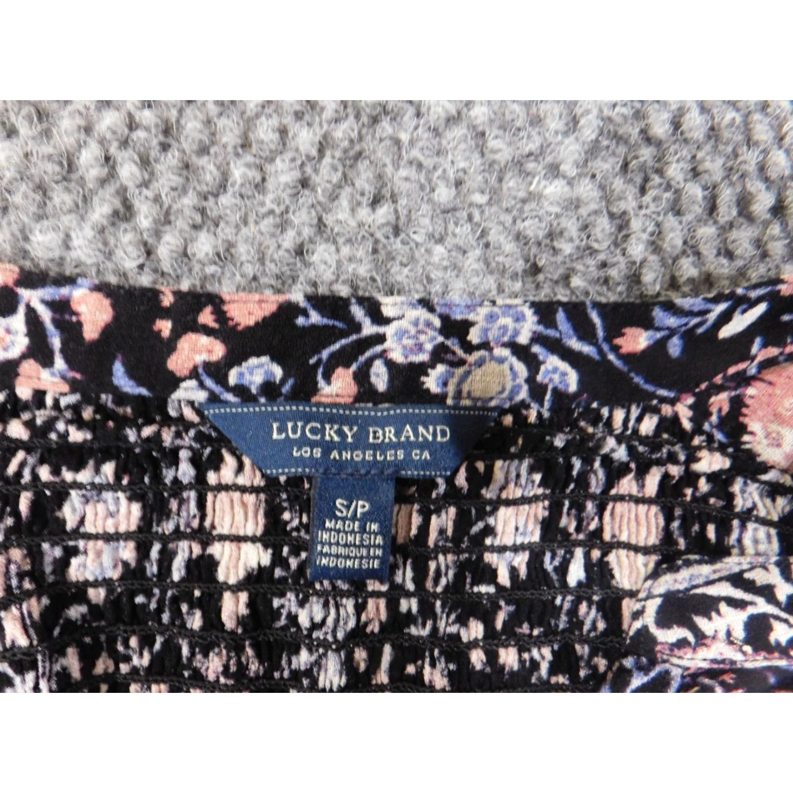 Lucky Brand Lucky Brand Button-Up Womens Top Small Black Floral Geometric Casual Viscose Size S / US 4 / IT 40 - 3 Thumbnail