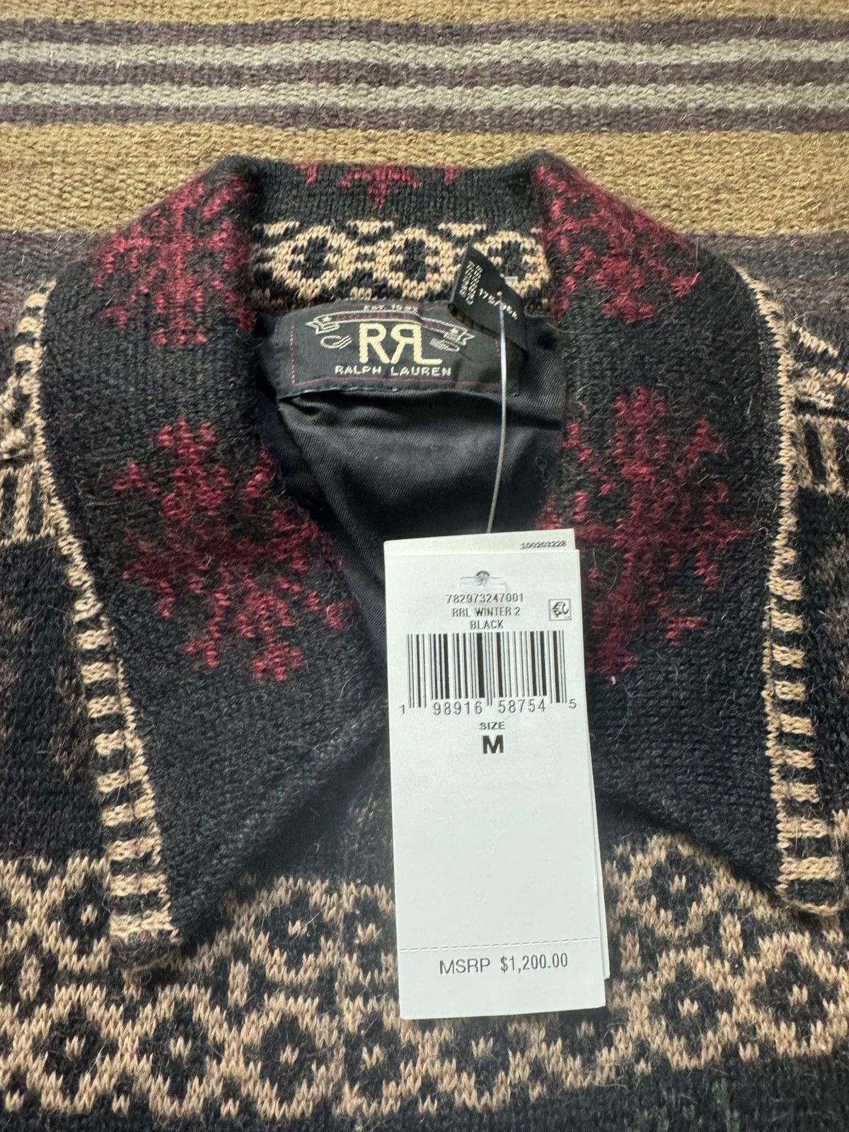 RRL Ralph Lauren Alpaca Wool Holiday Print Overshirt Size US M / EU 48-50 / 2 - 3 Thumbnail