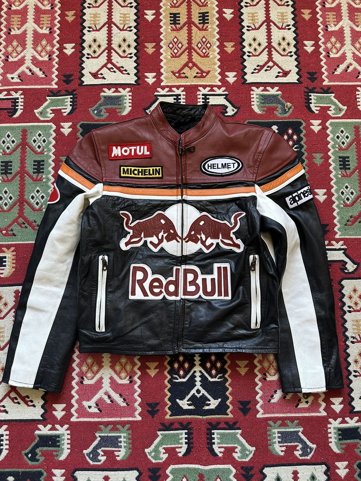 Vintage Crazy Vintage Red Bull Leather Jacket Size S / US 4 / IT 40 - 1 Thumbnail