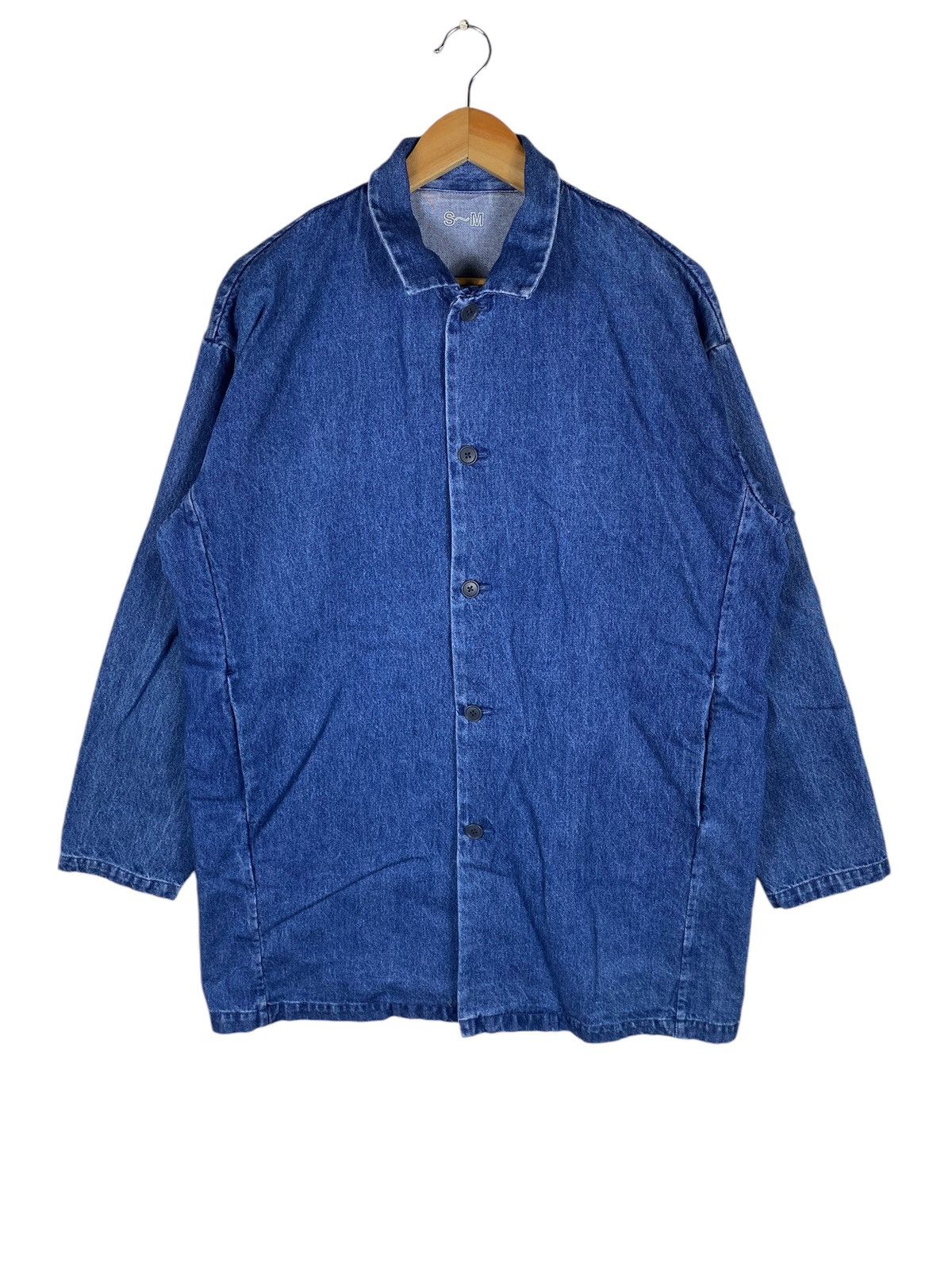 Japanese Brand × Vintage No Brand Denim Plain Button Jacket Size US XL / EU 56 / 4 - 1 Thumbnail