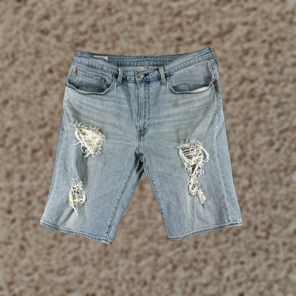 Levi's Levis Denim Shorts 36 Blue Premium Big E 502 Zip Fly 33x11 Adult Jeans Cutoff Size US 36 / EU 52 - 1 Thumbnail
