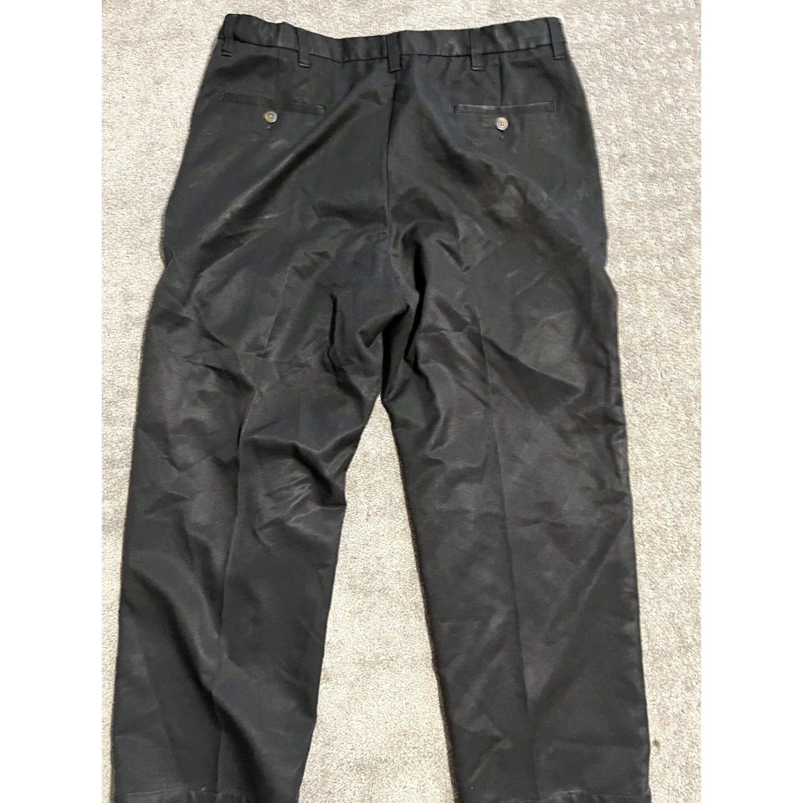 Haggar Haggar Pants Black Solid Polyester Flat Front Dress 38x29 Q Mens Size US 38 / EU 54 - 3 Thumbnail