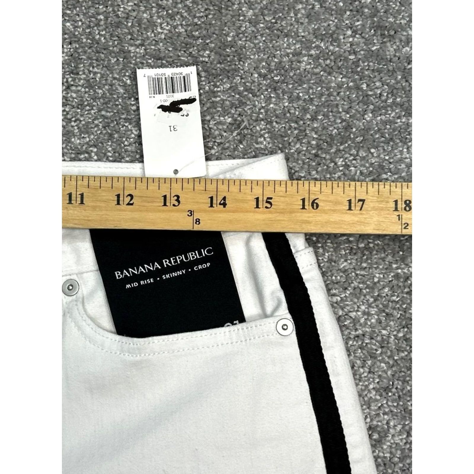 Banana Republic Banana Republic Skinny Jeans Womens 31 White Denim Stretch Mid Rise 32x6 Size 24" / US 00 / IT 34 - 5 Thumbnail