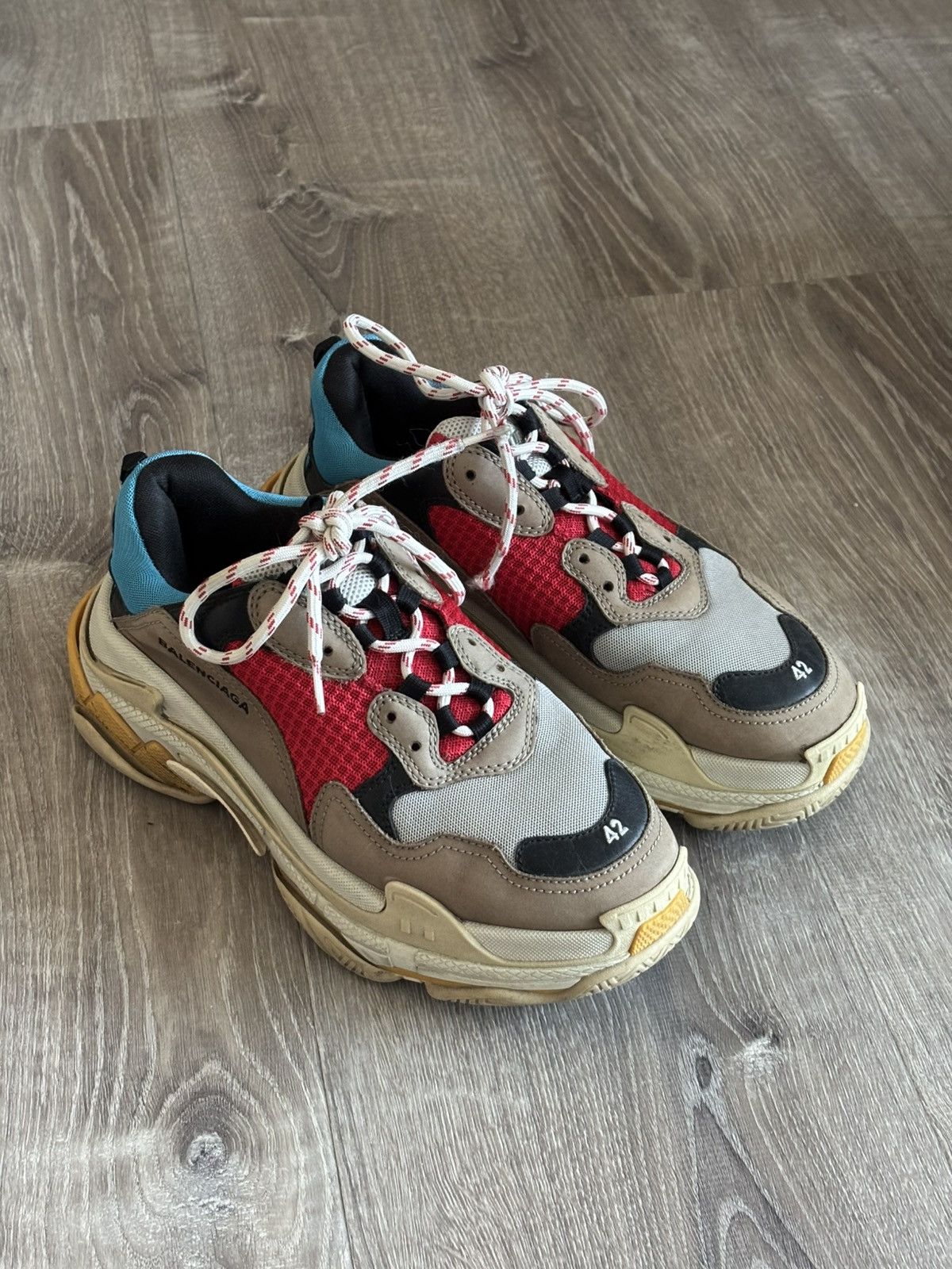 Balenciaga Balenciaga Triple S 'Blue Red' Size US 9 / EU 42 - 1 Thumbnail