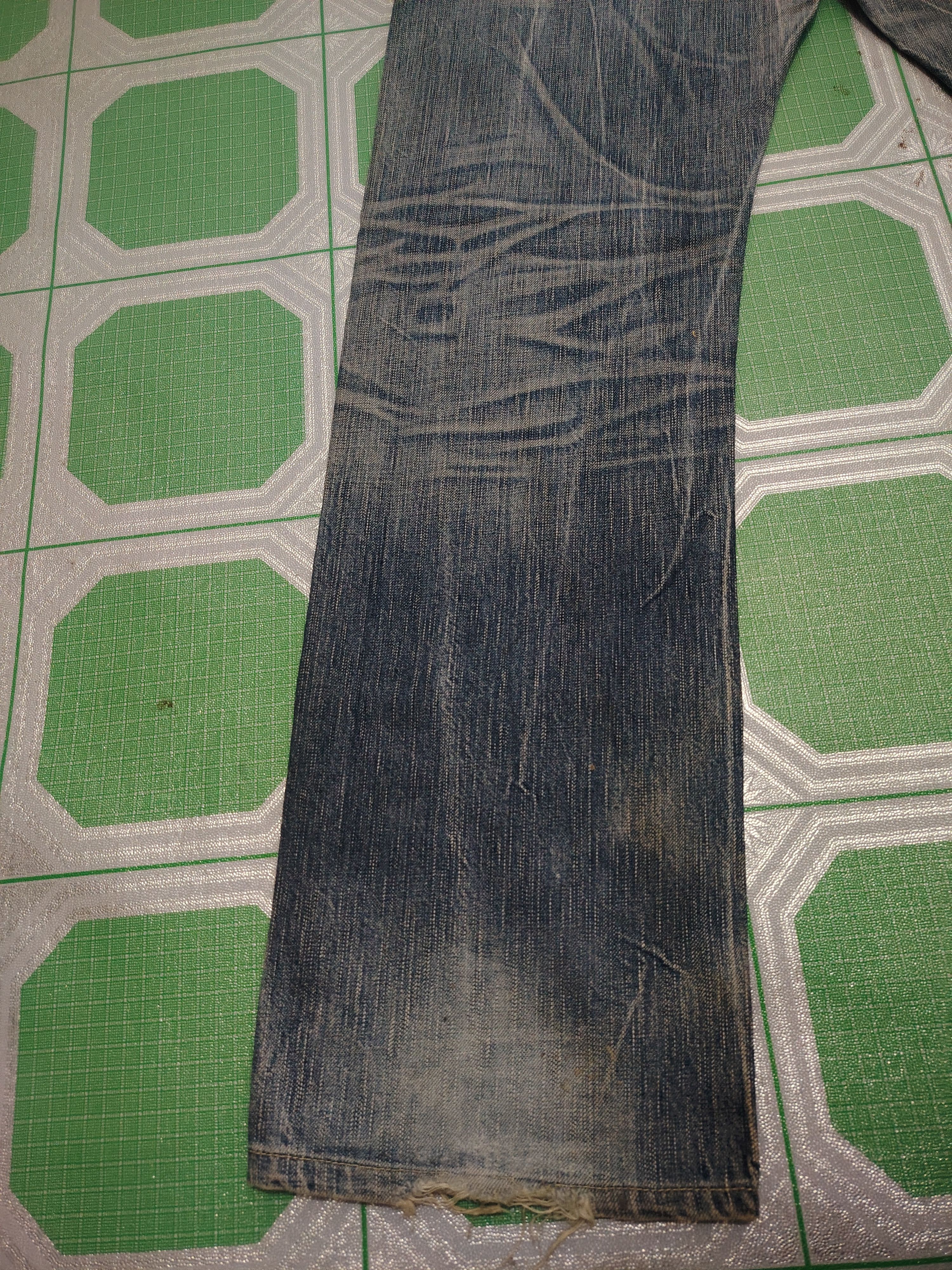Who Decides War Japanese Edwin 503 Blue Trip Distressed Jeans Size US 34 / EU 50 - 17 Thumbnail