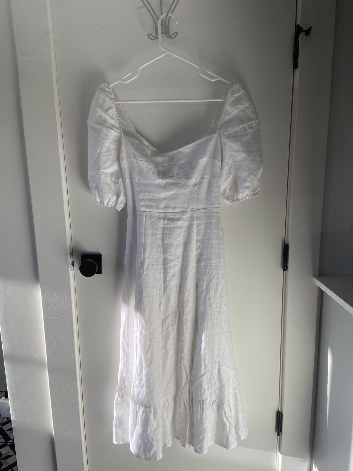 image of Reformation Denver Linen White Dress, Women's (Size XS)