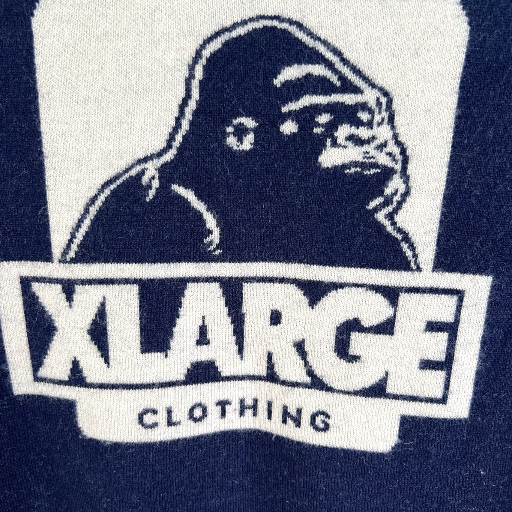 Vintage XLARGE Sweater Mens Size M Blue Wool Blend Heavyweight Graphic Print Pullover Knit 90s Classic Outdoor Size US M / EU 48-50 / 2 - 2 Thumbnail