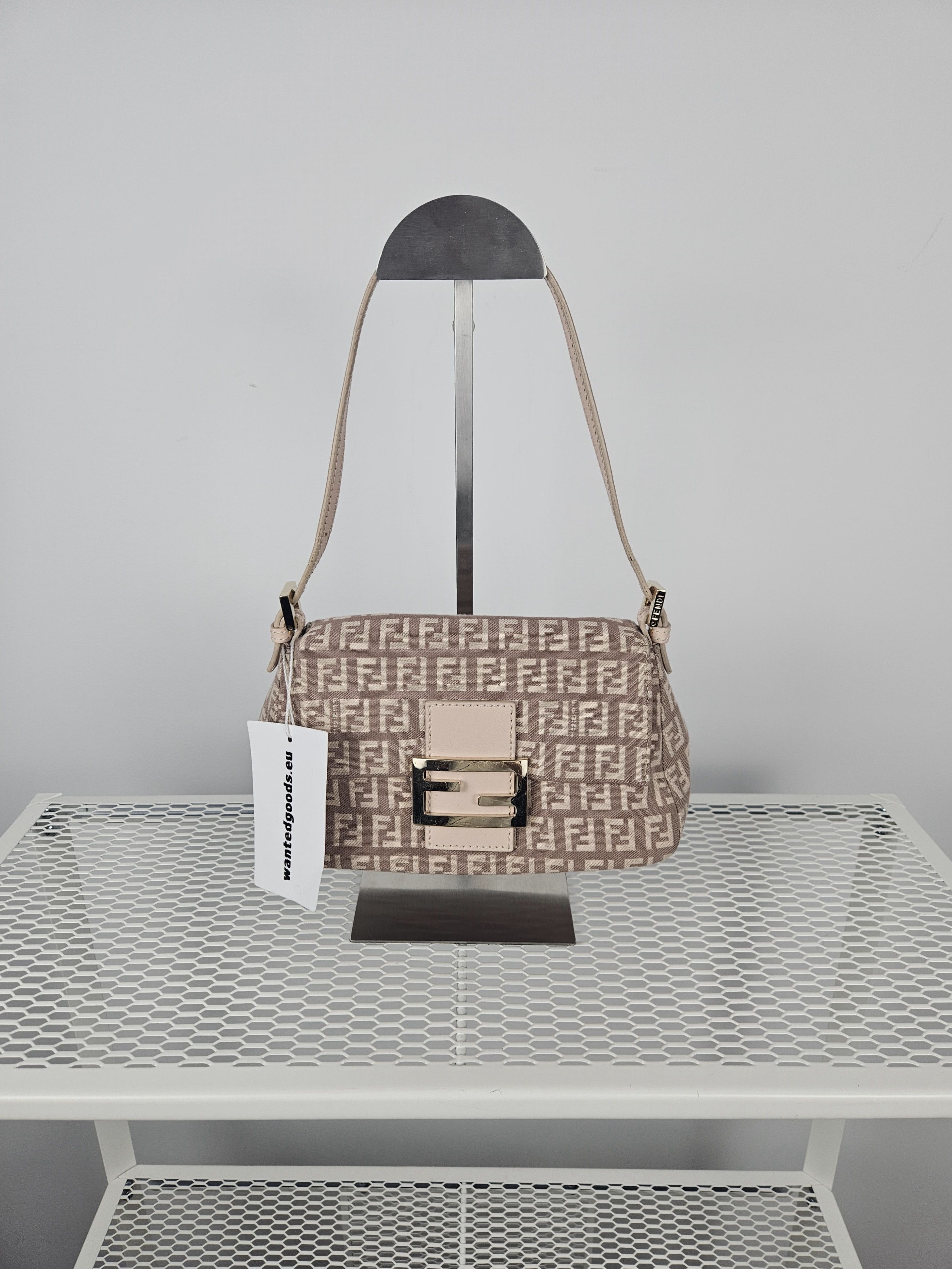 Fendi zucca monogram canvas mini baguette