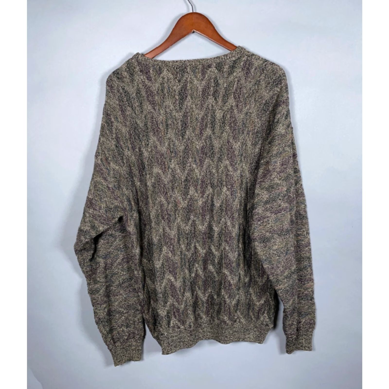 Vintage VINTAGE San Mateo Island Dad Zig Zag Pattern Green Knit Sweater Adult Large Mens Size US L / EU 52-54 / 3 - 3 Thumbnail