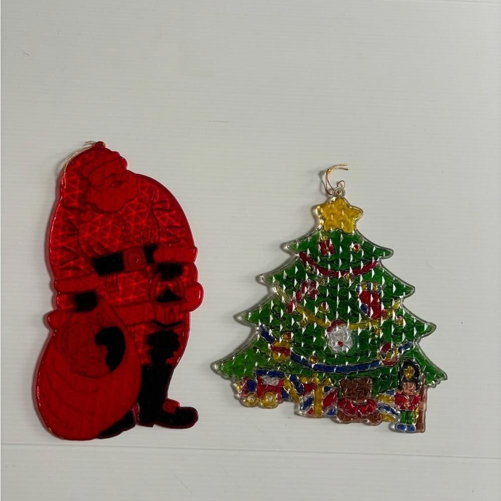 Designer Vintage Christmas Plastic Stained Glass Size ONE SIZE - 2 Thumbnail