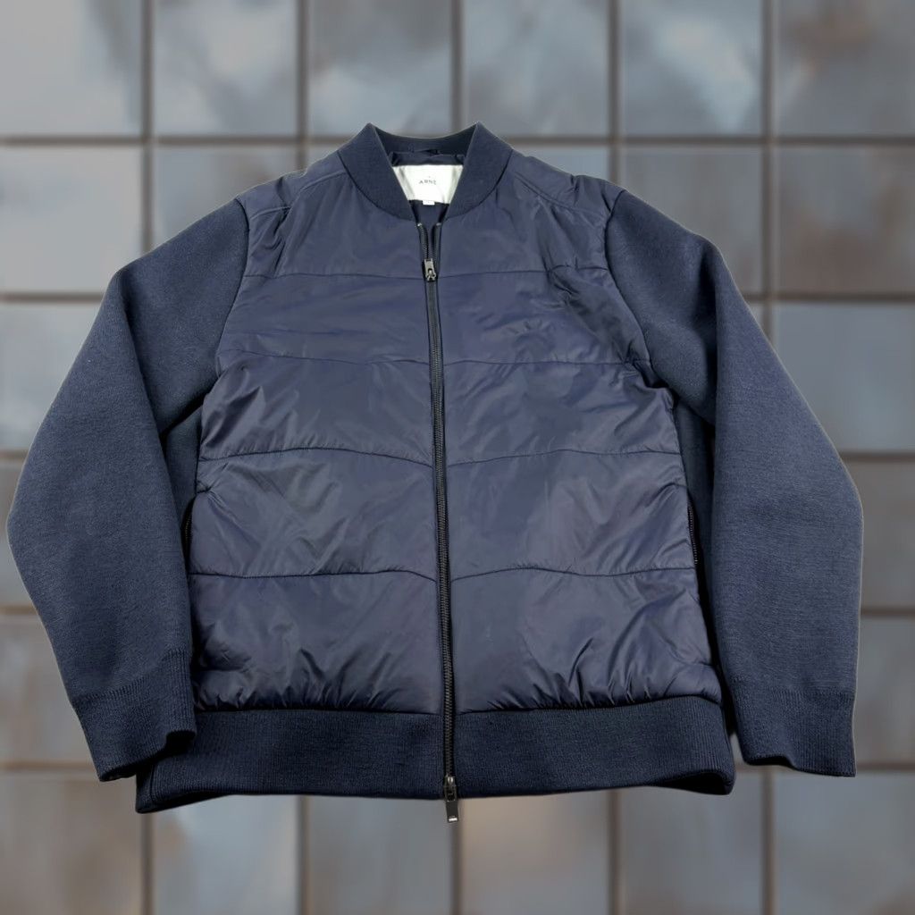 Vintage Arne Jacket Mens L Blue Bomber Full Zip Casual Long Sleeve Size US L / EU 52-54 / 3 - 1 Thumbnail