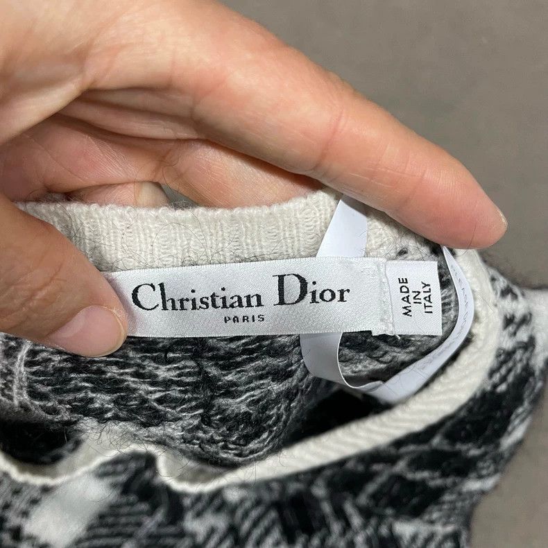 Dior Dior Thousand-bird check black and white sweater vest Size XS / US 0-2 / IT 36-38 - 4 Thumbnail