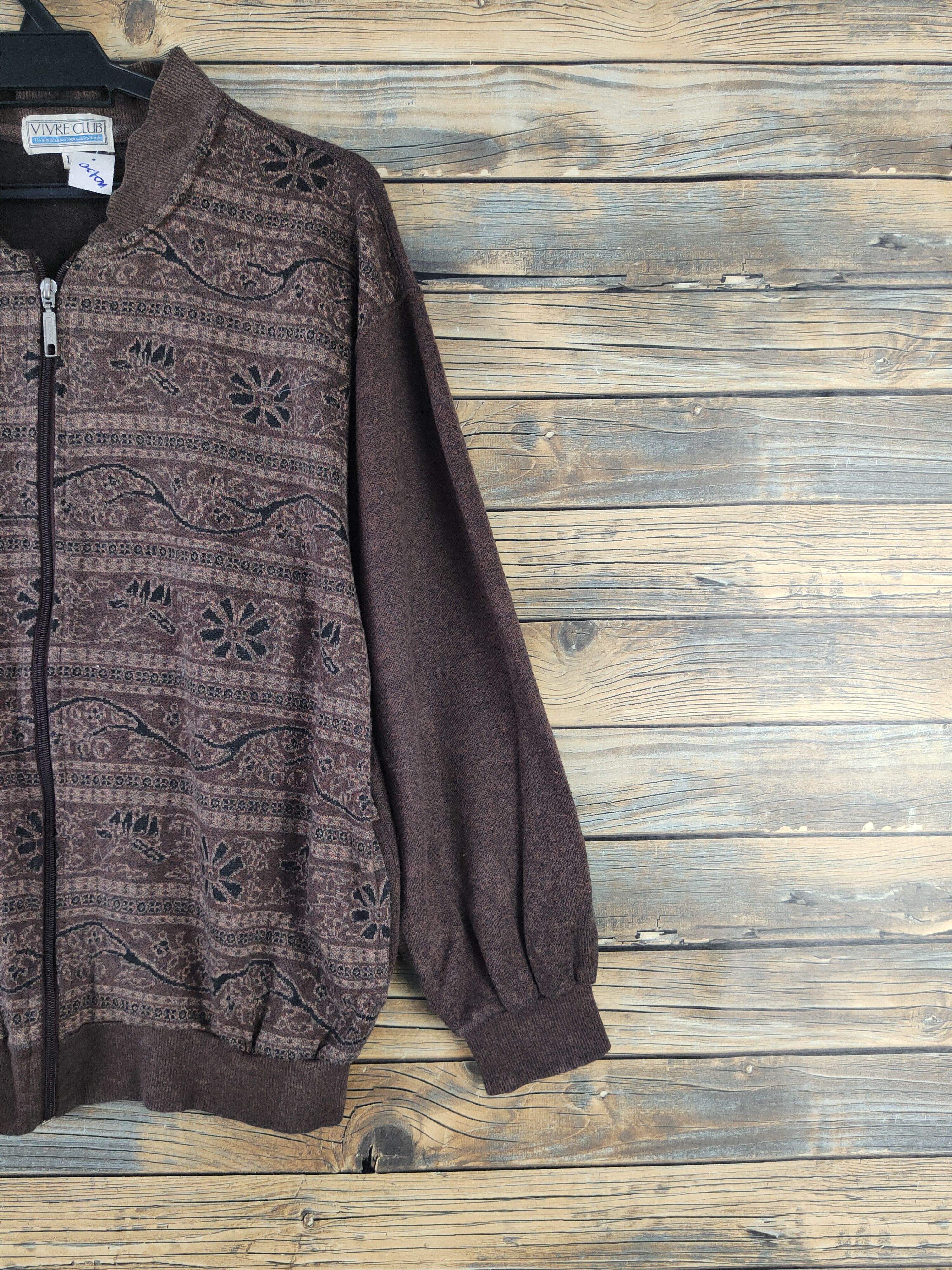 Vintage Vivre Club Dark Brown Knitwear Sweaters #W2120 Size US L / EU 52-54 / 3 - 5 Thumbnail