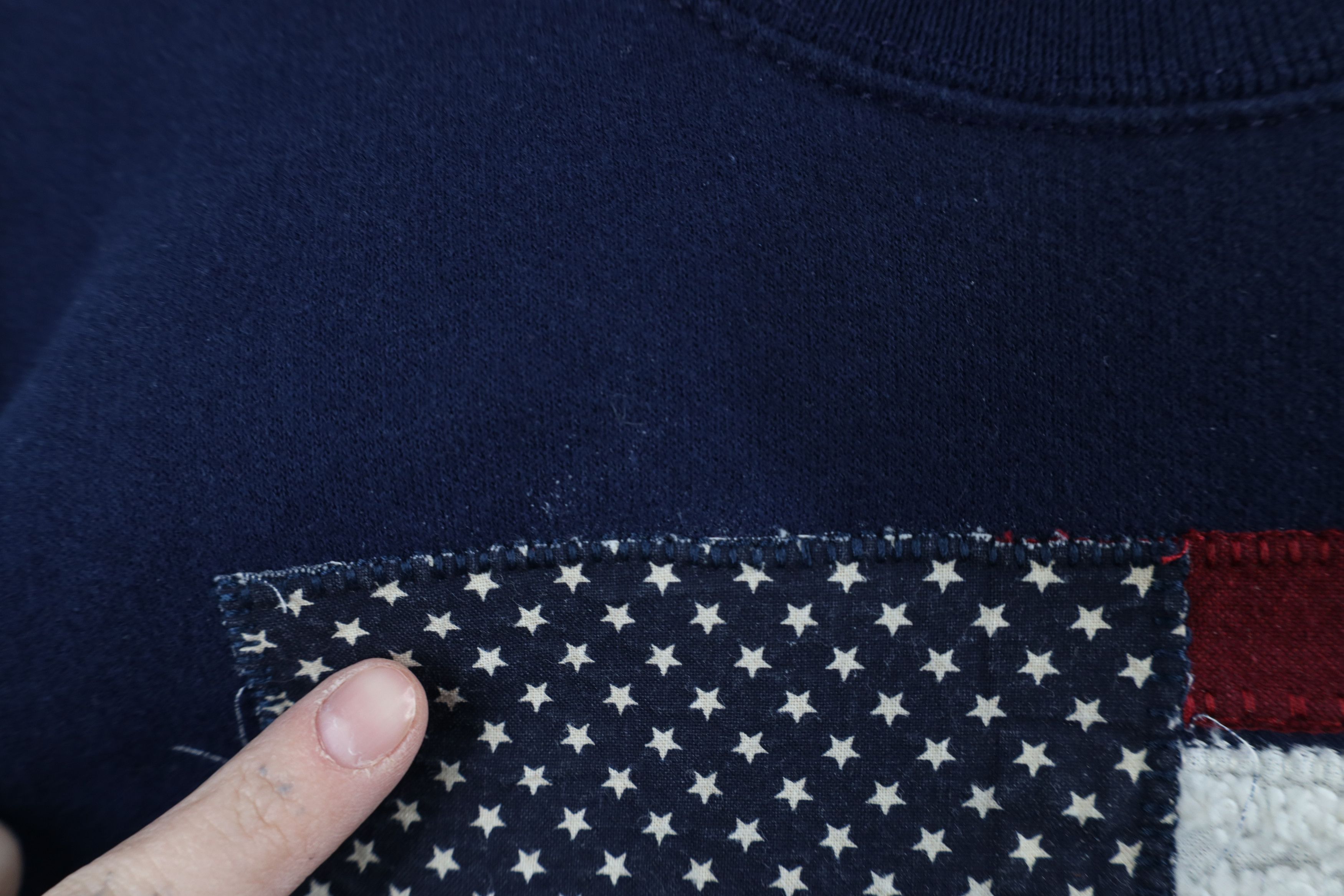 Vintage Vintage 90s Streetwear Cropped USA Flag Sweatshirt Blue Size M / US 6-8 / IT 42-44 - 6 Thumbnail