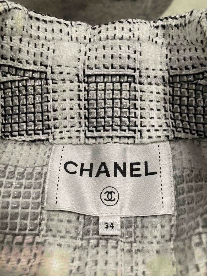 Chanel Chanel Black and white fine glitter plaid lapel jacket Size XXS / US 00 / IT 34 - 6 Thumbnail