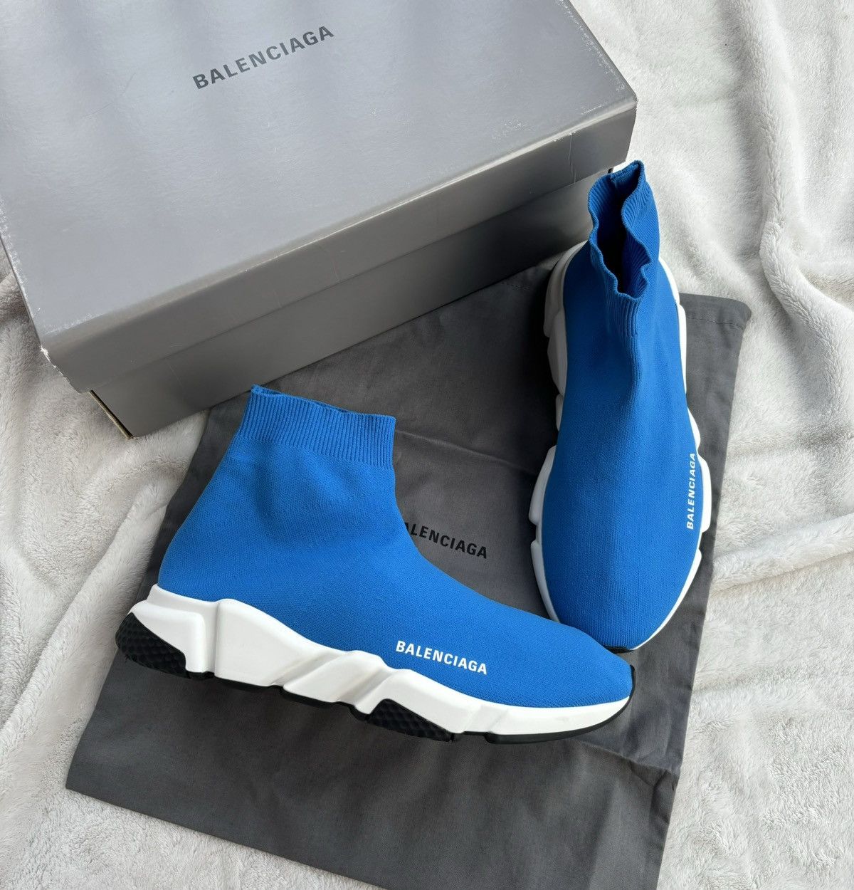 Balenciaga Balenciaga Blue/White/Black Speed Runners Size US 8 / EU 41 - 1 Thumbnail