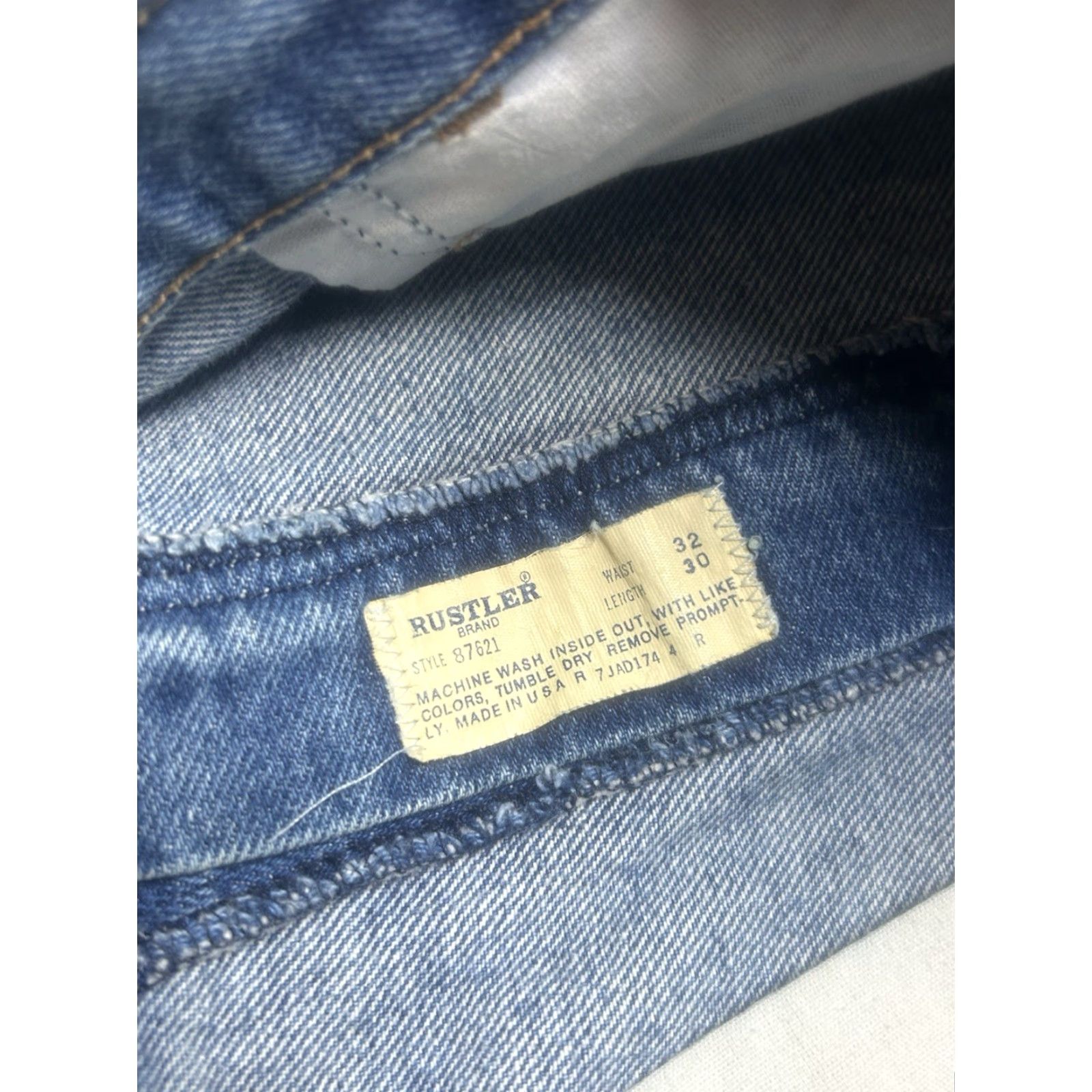 Denime VINTAGE Rustler Denim Jeans Straight USA Made 30x29 Mens Blue 70s 80s | Jeans | Denim | USA | 30 29 Size US 30 / EU 46 - 5 Thumbnail