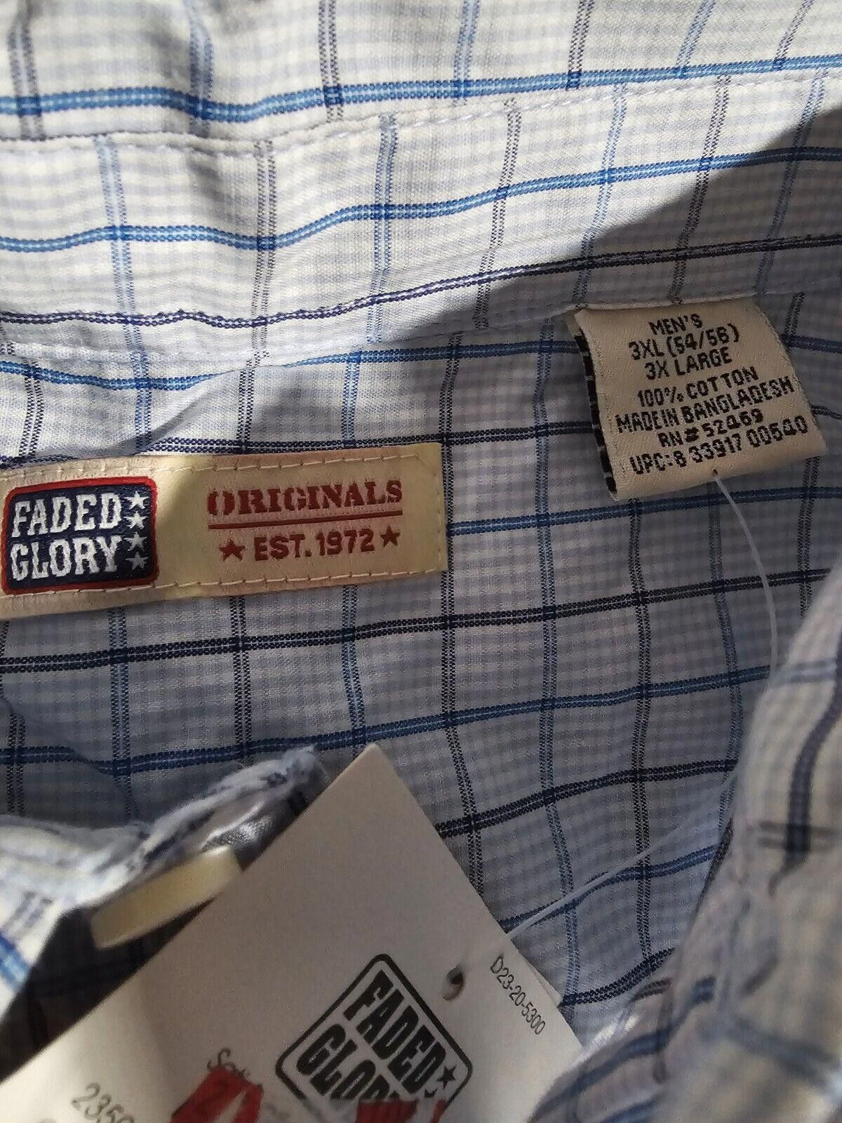 Faded Glory Faded Glory 3x(54/56) blue checkered button-up shirt NWT Size US XXL / EU 58 / 5 - 3 Thumbnail