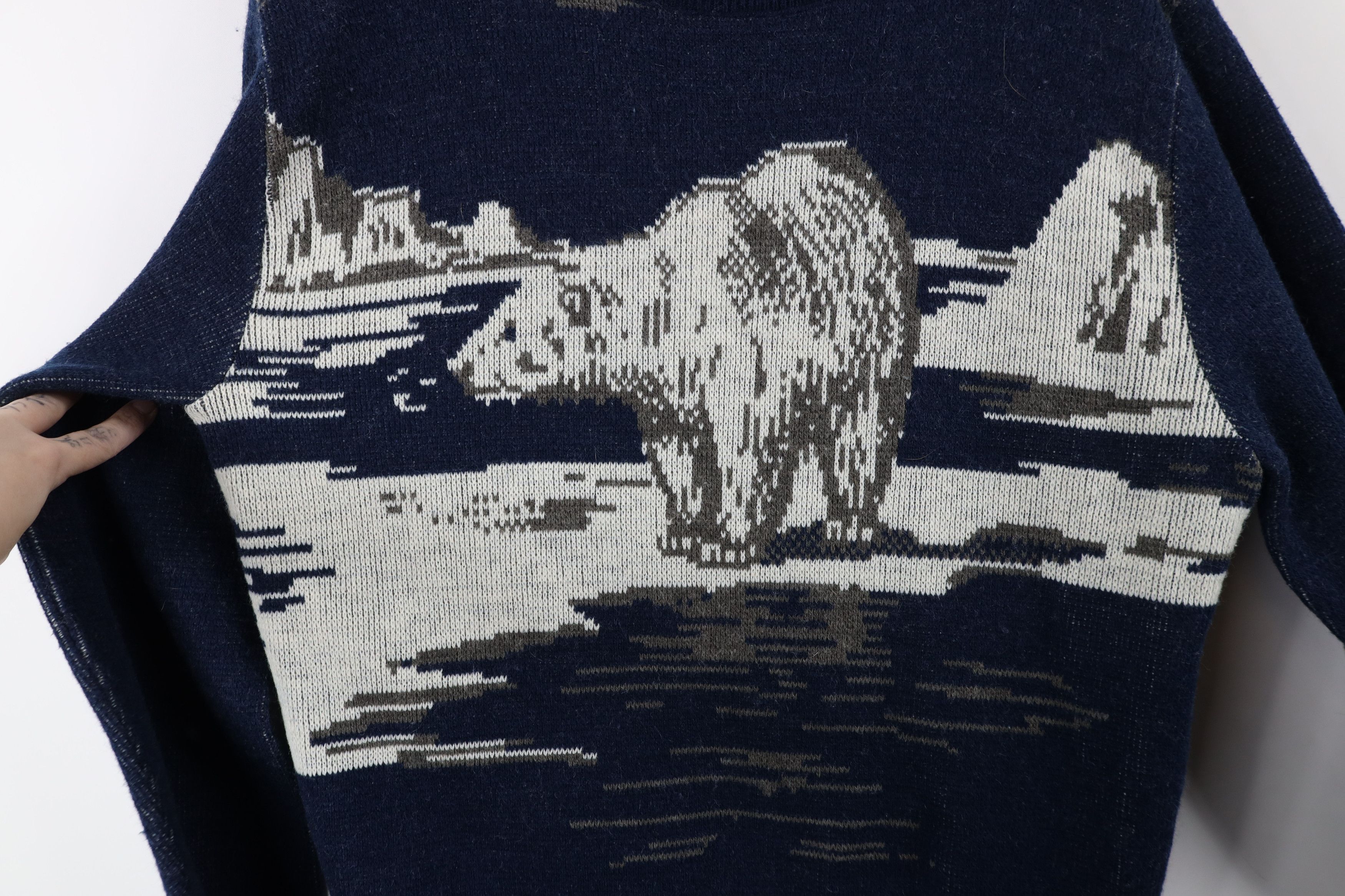 Vintage Vintage 70s Blend Knit Polar Bear All Over Print Sweater USA Size M / US 6-8 / IT 42-44 - 5 Thumbnail