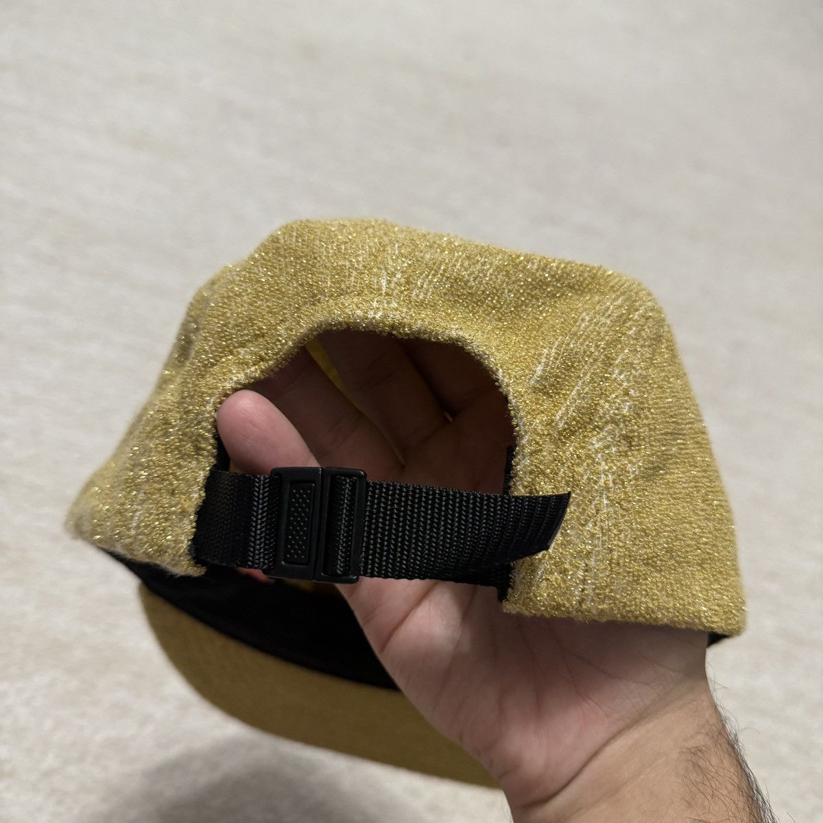 Supreme Supreme Gold Glitter Terry Camp Cap Hat Adjustable S/S 2019 Size ONE SIZE - 4 Thumbnail