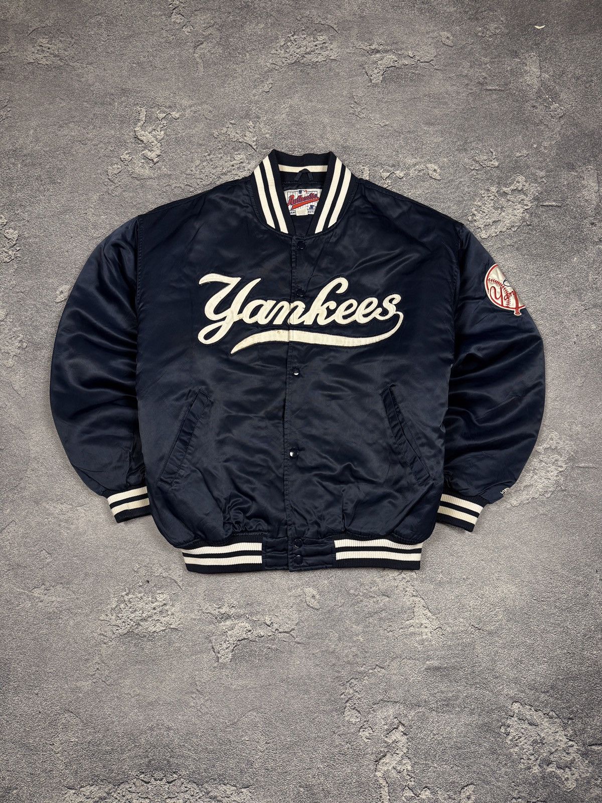 Majestic × Vintage Vintage 90’s Majestic New York Yankees Bomber Jacket Size US XL / EU 56 / 4 - 1 Thumbnail
