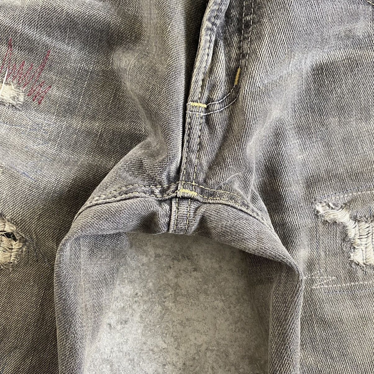 Japanese Brand Vintage Vibgyor Ash Grey Reworked Repaired Jeans Size US 28 / EU 44 - 11 Thumbnail