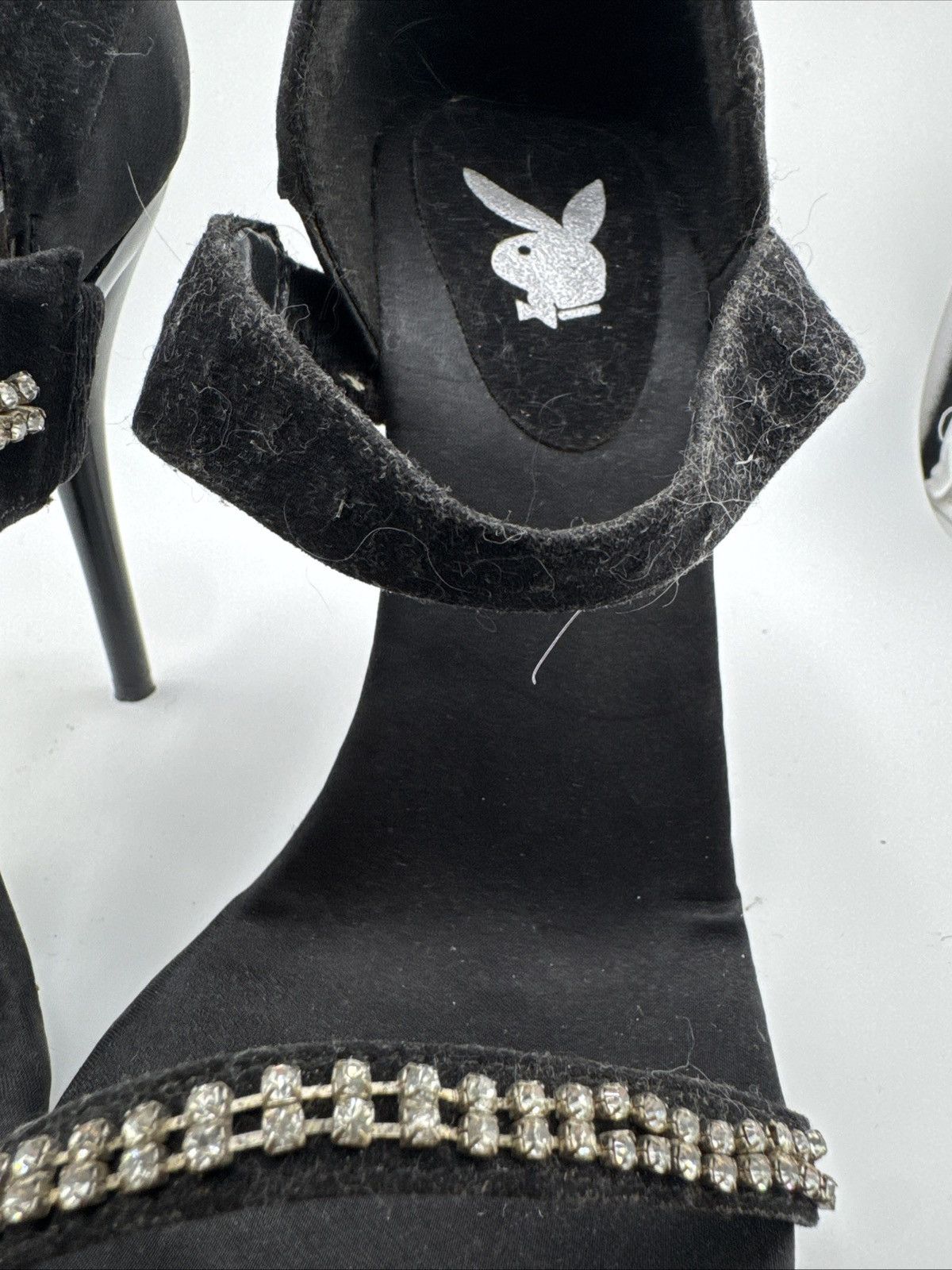 Playboy PLAYBOY Heels SIZE 9 Suede and Rhinestones (Damaged Strap) Size US 9 / IT 39 - 3 Thumbnail