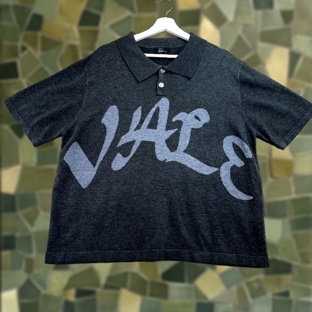 Vale Polo Shirt Mens Large Gray Knit Embroidered Logo Golf Tennis Streetwear
