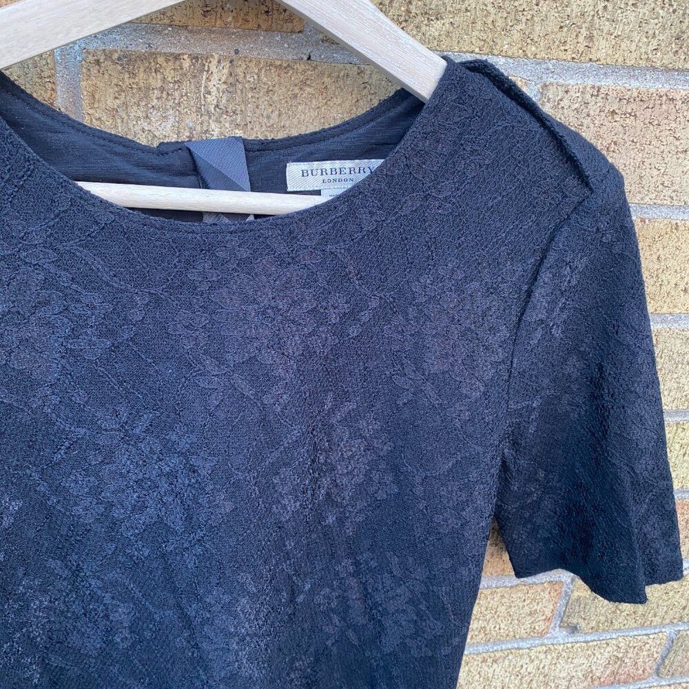 Burberry × Vintage Burberry London Floral Zip Dress Black Mohair Pattern Size Size M / US 6-8 / IT 42-44 - 9 Thumbnail