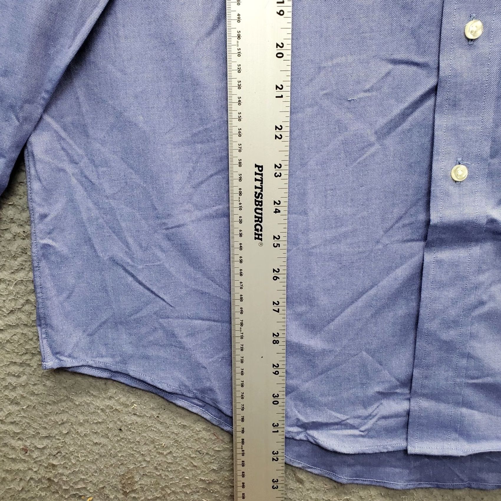 Lands' End Lands' End Dress Shirt Mens 16.5 Blue Classic Fit Oxford Collared Button Down Size 46R - 3 Thumbnail
