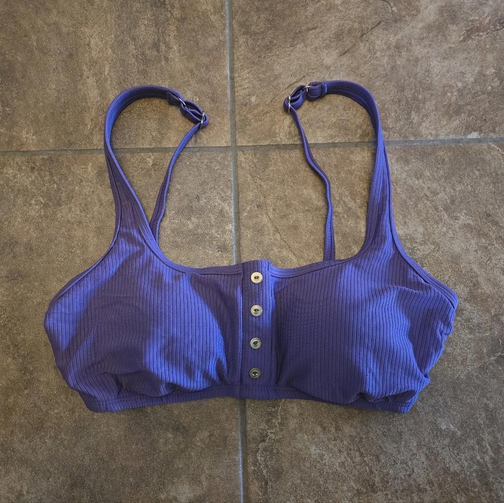 Designer Violet Button Detailed T&T Bikini Top Size ONE SIZE - 1 Thumbnail